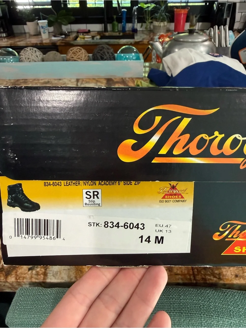 Thorogood Men's Black Leather Work Boots